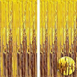 gold tinsel curtain
