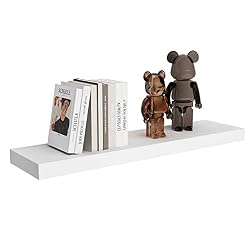 white floating shelves