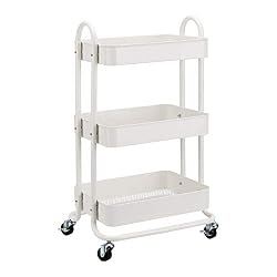 white rolling cart