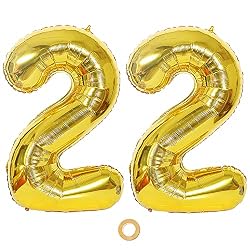 22 gold picture balloons