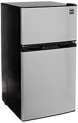 silver mini fridge with freezer
