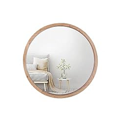 mirror with wooden rim