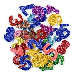glitter number stickers