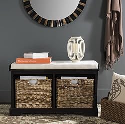 black entryway bench