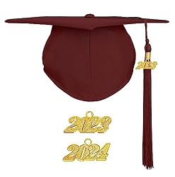 maroon graduation cap