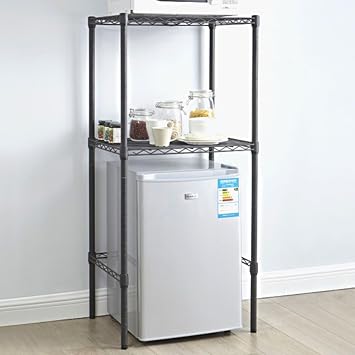 adjustable shelving over fridge