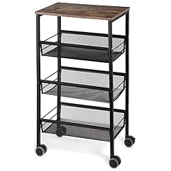 black storage cart with flat top