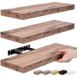 wood floating shelves