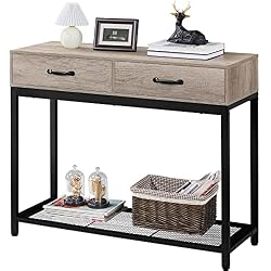 console with wooden drawers