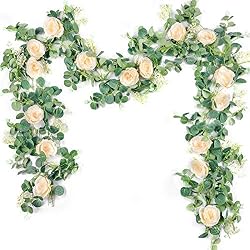 greenery garland with flowers