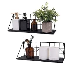 black shelves bathroom