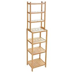 bamboo shelf storage tower