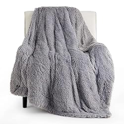 fluffy gray throw
