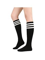black knee socks with white stripes