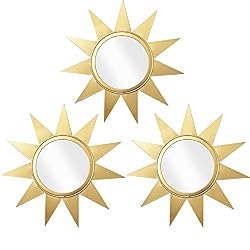 small gold sun mirror