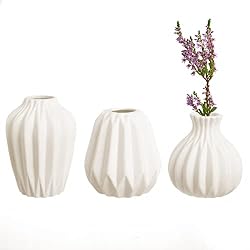 small white vases