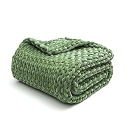 sage green knitted throw