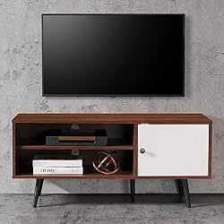 white and brown tv stand