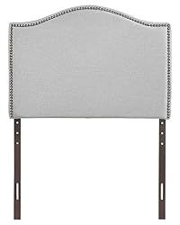 gray fabric headboard