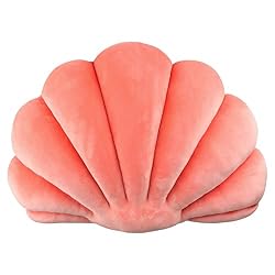 coral pink shell pillow