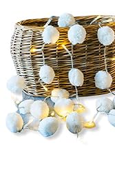 white pom pom string lights
