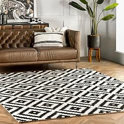 black and white rug