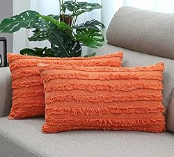 orange boho lumbar pillow