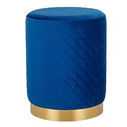velvet blue ottoman