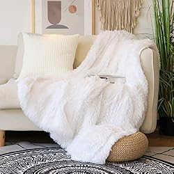 fuzzy white throw