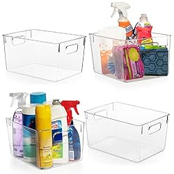 large clear bins