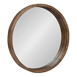 wood mirror with thick rim