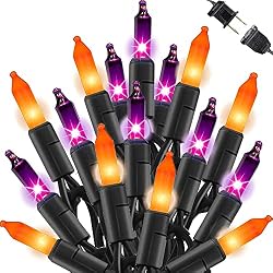 orange outdoor halloween string lights