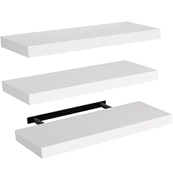 small white floating shelves