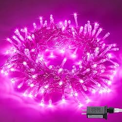 pink string lights
