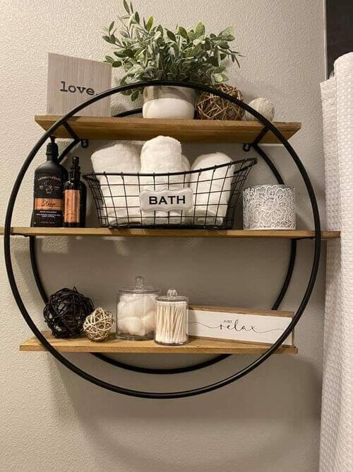 bathroom circle shelf for storage