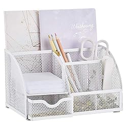 white mesh desk organizer