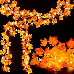 fall leaf garland with lights
