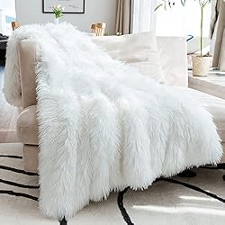 white fuzzy throw