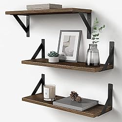 rustic floating shelves