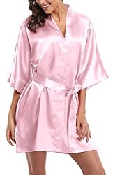 pink satin robe