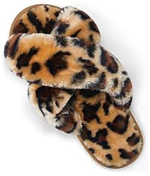 fuzzy leopard slippers