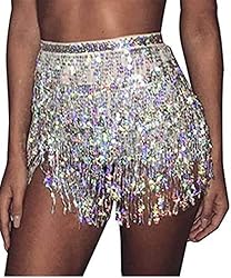 silver sequin skirt