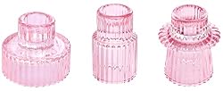 pink candlestick holders