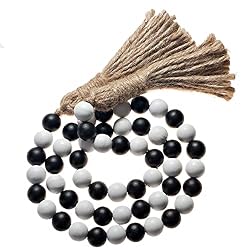 black white bead garland
