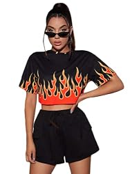 top with fire print