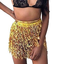 gold tassel sequin skirt