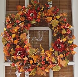 large lush fall wreath