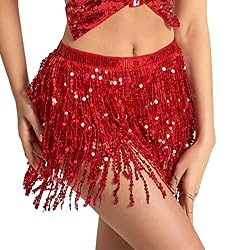 red sequins skirt