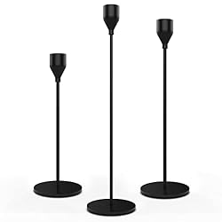 black candlestick holders
