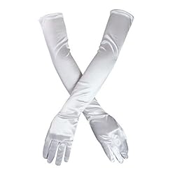 white satin gloves